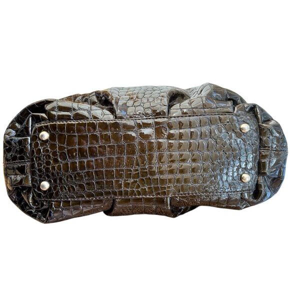 Michael Kors Brown Croc-Embossed Hobo Bag - Picture 3 of 14